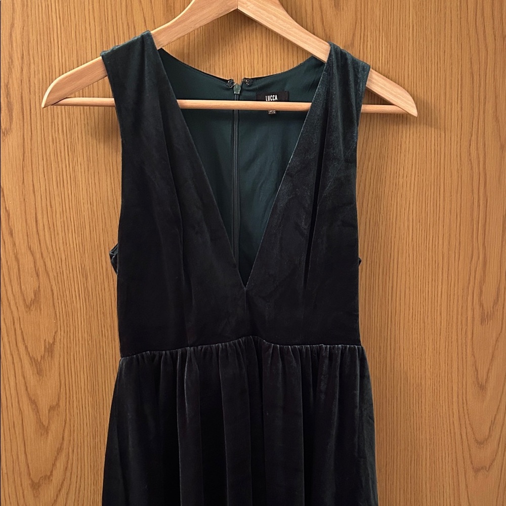 Velvet Deep V Mini Dress Size Small